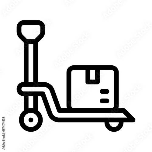 postal cargo bike line icon