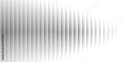 Abstract white and grey geometric background with vertical stripes and grainy grunge gradient texture. Concept vector design