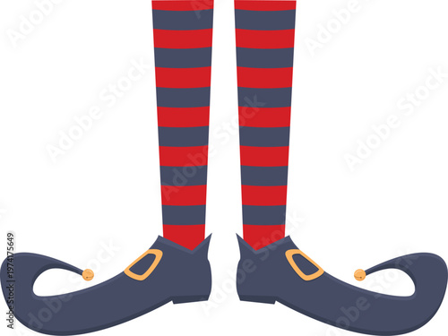A pair of fun striped socks in colorful red and blue wool isolated on white, showcasing a trendy fashion accessory for a woman's feet