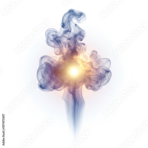 Abstract smoke art with bright light and energy.