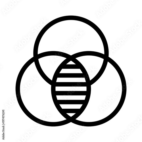 Venn diagram line icon