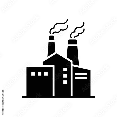 Industrial factory with smokestacks emitting smoke.
