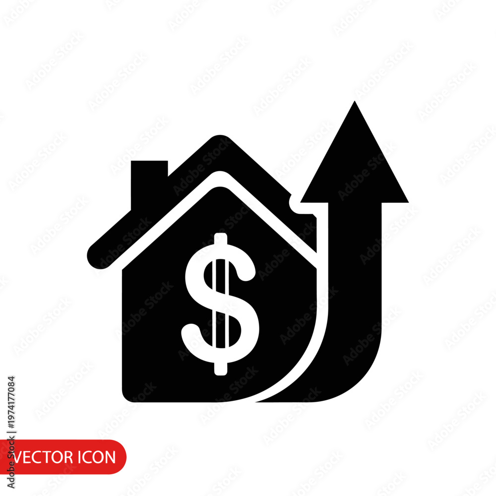 Obraz premium House with dollar sign and arrow.