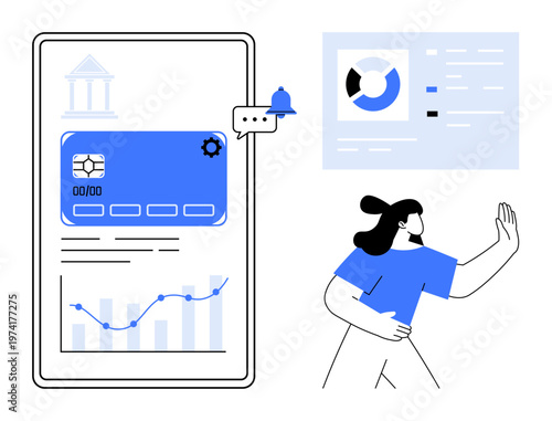 Digital banking concept. Digital banking tools showcase online transactions, financial analytics, and modern user interfaces. Digital banking supports financial technology and secure payments. Ideal