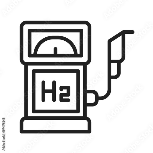 Hydrogen Fuel Station Icon