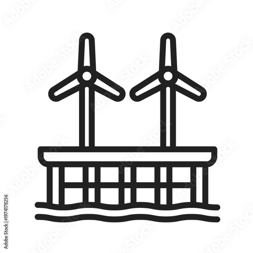 Offshore Wind Platform Icon