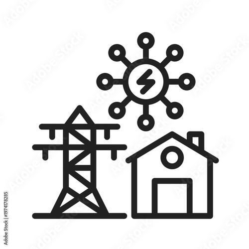 Smart Energy Grid Icon