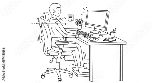Ergonomic Office Setup for Healthy Posture and Productivity.