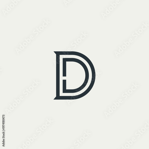 Large black letter D symbol.