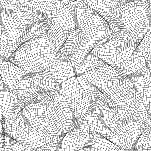 Seamless pattern, distorted mesh, isolated on white background, vector design