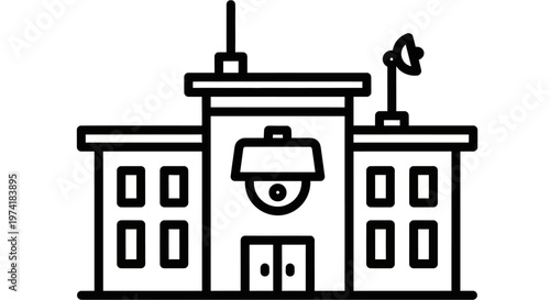 Security camera on building facade.