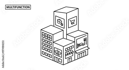 Multifunction office building block diagram.
