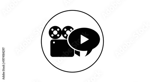 Play button video camera icon.