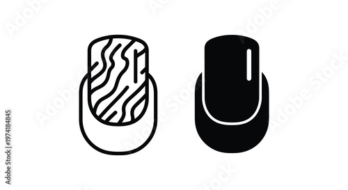 Two computer mice icons in black outline a modern silhouette