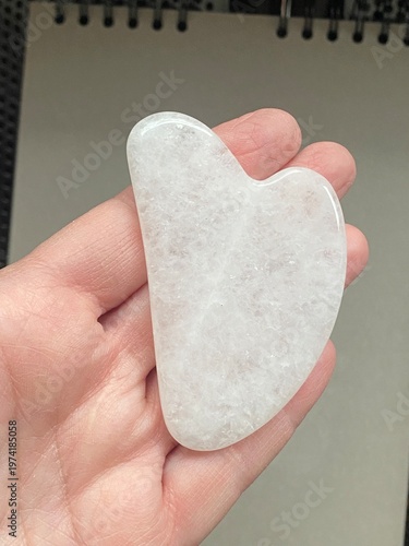 Gua sha quarzo bianco