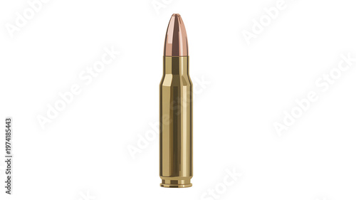 Brass bullet, copper tip, ammunition, firearm, weapon, metal cartridge