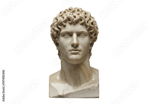 Marble bust, ancient Greek sculpture, male portrait, classical art
