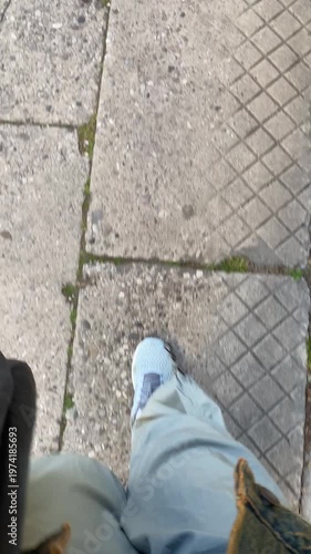 Camminando a Venezia su pietra grigia