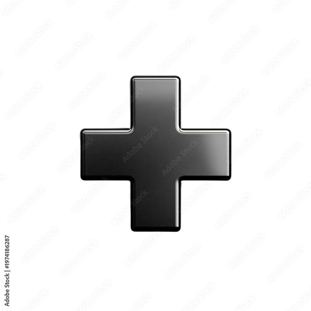 Fototapeta premium Professional Isolated Black Plus Sign on White Background Usage and Purpose