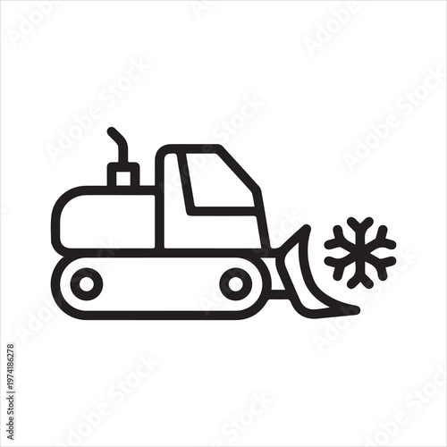Snowplow, linear icon. Line with editable stroke