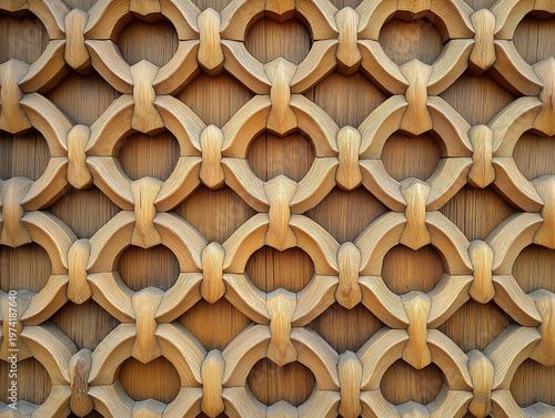 A Beautifully Carved Wooden Lattice Pattern with Elegant Detailing