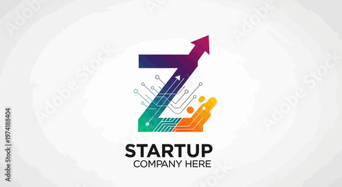 Startup company logo with arrow.