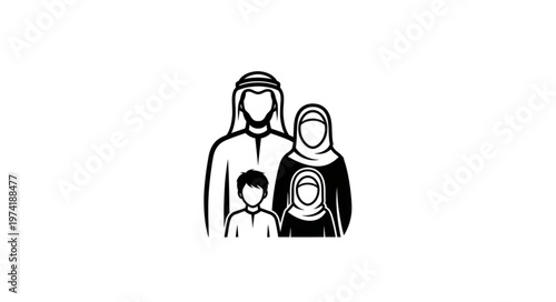 Family Portrait - A depiction of a traditional Middle Eastern family.