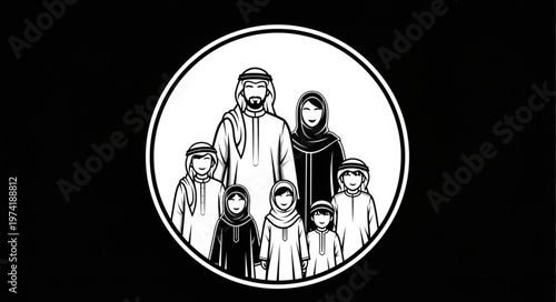 Family Portrait in Traditional Attire - A Cultural Representation.