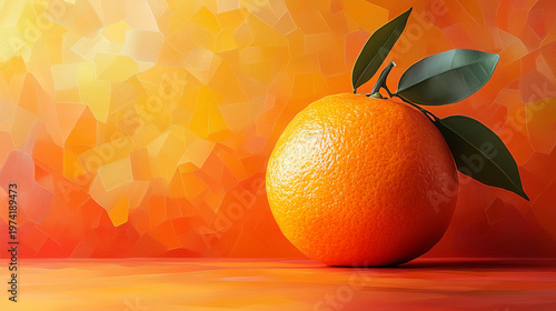 Geometric Orange with Polygonal Texture on Gradient Background