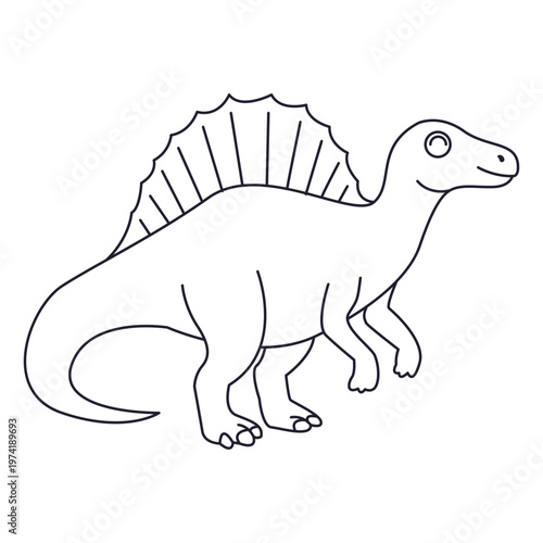 Spinosaurus Dinosaur Line Art