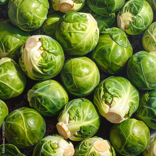 A vibrant bunch of green vegetables