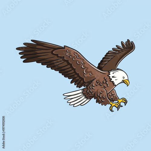 Illustration of a Bald Eagle in Flight