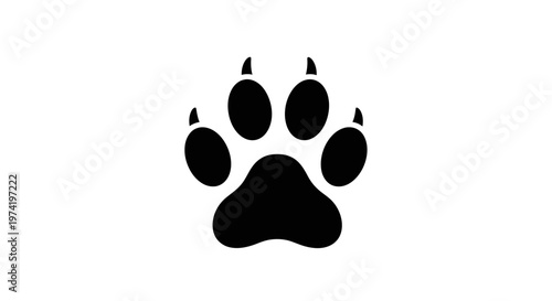 Black paw print animal symbol.