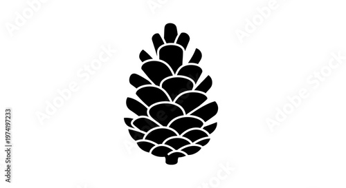 Vászonkép Black Pine Cone Isolated Icon Graphic.