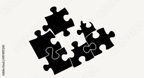 Black puzzle pieces connected together.