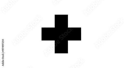Black Plus Sign Symbol Icon.
