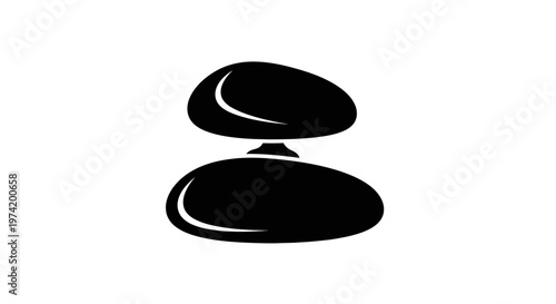 Black stones stacked on top.