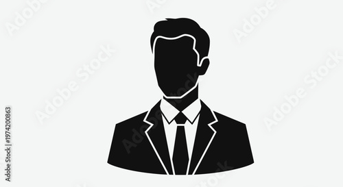 Businessman in suit and tie silhouette.