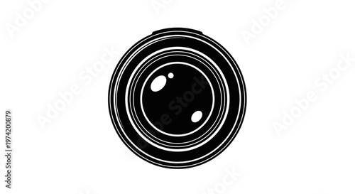 Camera lens close up view.