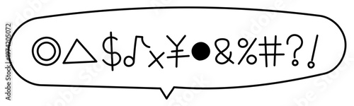 手書きの聞き取れな方た◎△＄♪×¥●&%#?! 丸いフキダシアイコン