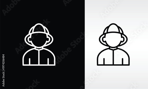 Firefighter Vector, Icon Or Logo Sign Isolated Symbol Illustration