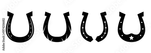 Horseshoe icon for lucky charm fortune protection and traditional symbol design