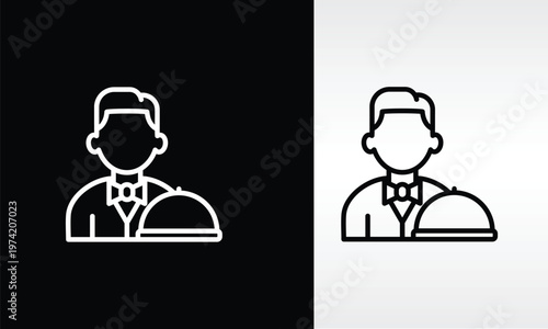 Waiter Vector, Icon Or Logo Sign Isolated Symbol Illustration