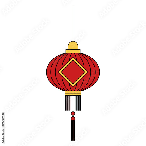 red chinese lantern isolated