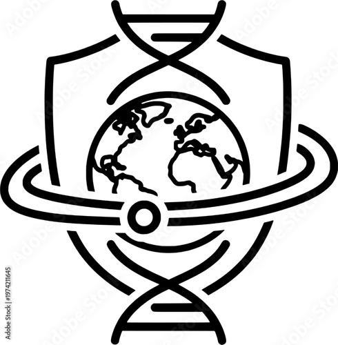 International health protection and medical research vector, "Created with AI assistance and manually refined."