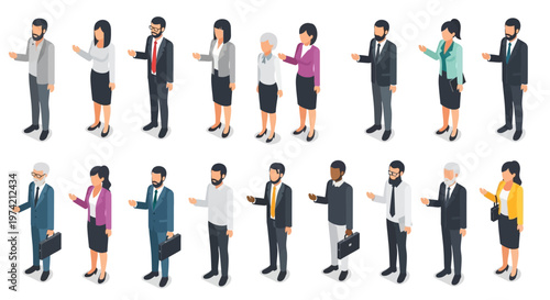 Isometric People Outfit Collection – Business and Casual Style