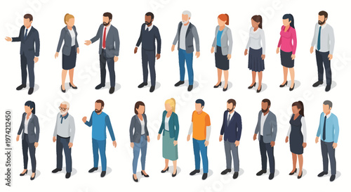 Isometric People Outfit Collection – Business and Casual Style