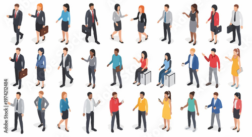 Isometric People Outfit Collection – Business and Casual Style