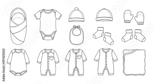Baby clothes and accessories illustration 9.