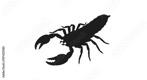 Black silhouette of a scorpion crawling.